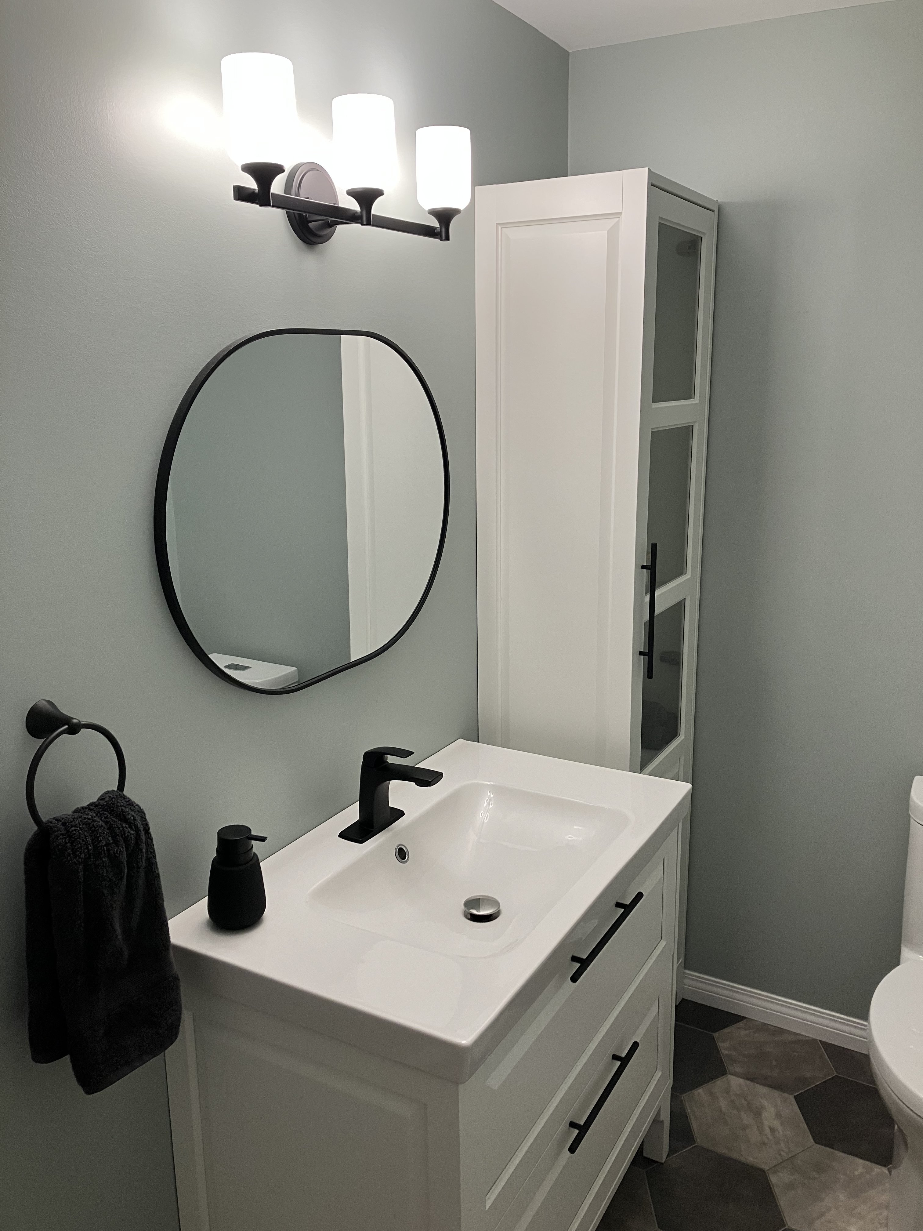 Bathroom renovation with tiled shower surround and finish work — Nanaimo home renovation
